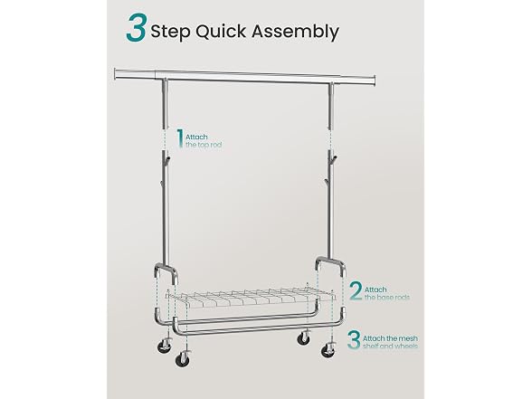 SONGMICS Clothes Rack Silver
