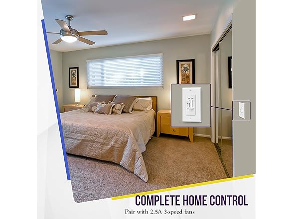 2PK ENERLITES Ceiling Fan Control & Dimmer Light Switch