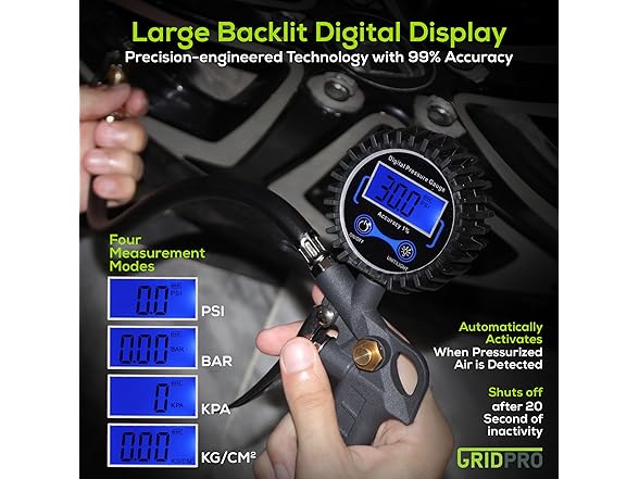 GRIDPRO GRIDPRO Digital Tire Pressure Gauge wit