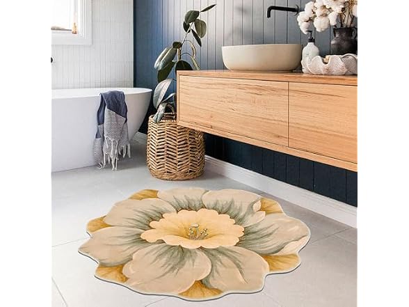 Flower Shaped Rug for Bedroom Kitchen Bathroo