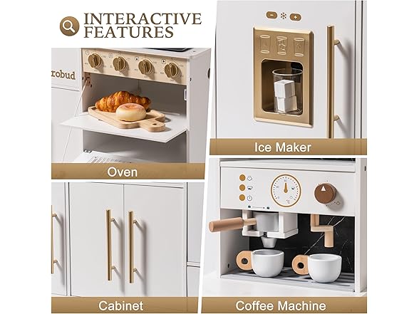ROBUD Wooden Play Kitchen Set 