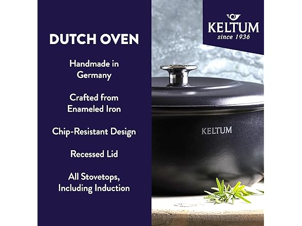 Keltum 3QT Enameled Iron Dutch Oven
