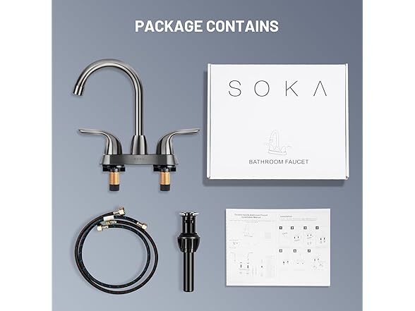 SOKA Bathroom Sink Faucet for 3 Hole, 4"