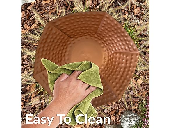 Sunnydaze Hammered Copper Bird Bath