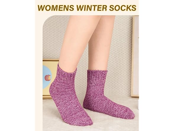 Loritta Women (L) Wool Socks Winter Crew Boot