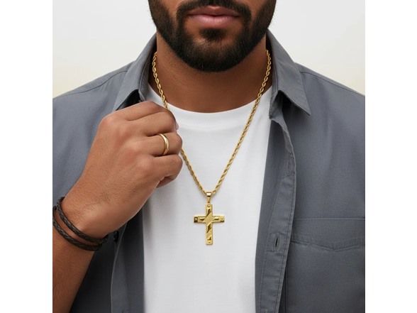 Polished Cross Pendant Necklace