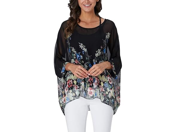 Ckikiou Women (OS) Flowy Batwing Semi Sheer Up