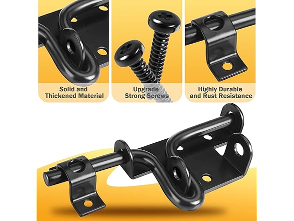 Door Lock Bolt Gate Latch - Choose Size