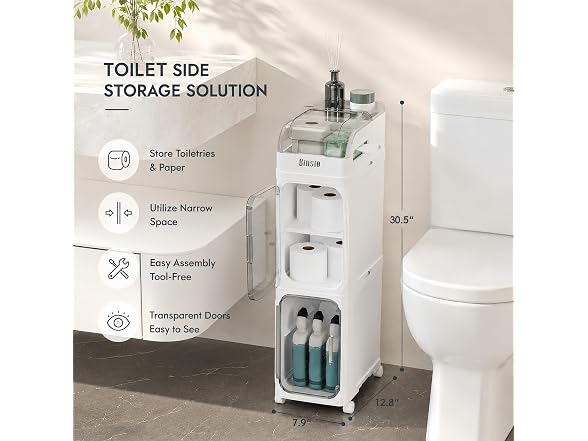 BINSIO Slim Bathroom Storage Cabinet