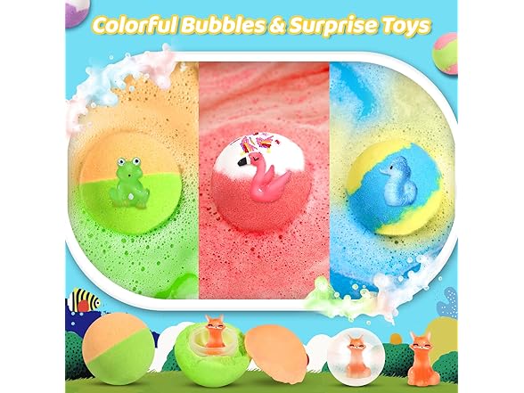 YoYokay Kids Bath Bombs with Toys Inside