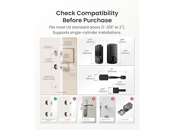 DESLOC Keyless Entry Door Lock w/Handle