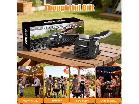 VUHIGIB Electric Grill Brush Gray Silver