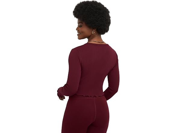 Hanes Women Originals Rib Shirred Crop Top