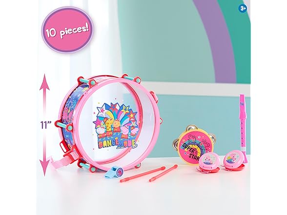 Peppa Pig Party Drum Set, 10-Pieces