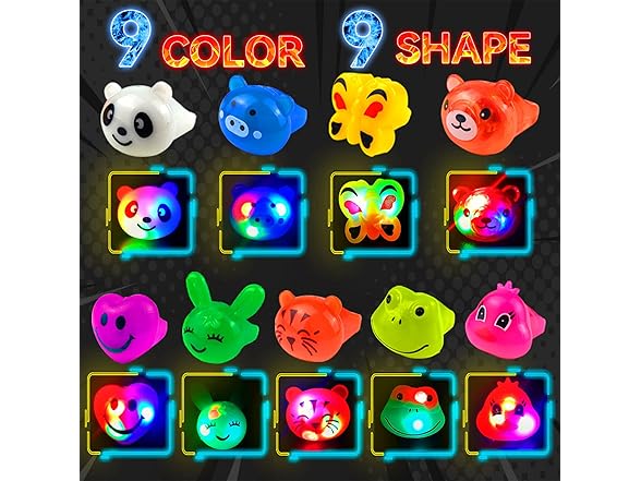 24 Pack LED Light Up Rings