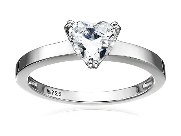 Amazon Essentials (SZ 9) Ring Solitaire Platinum