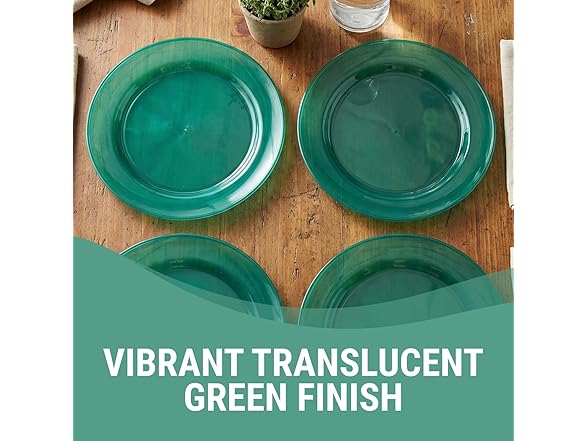 10 1/4" Premium Green Round Disposable Dinner Plates - 25 count