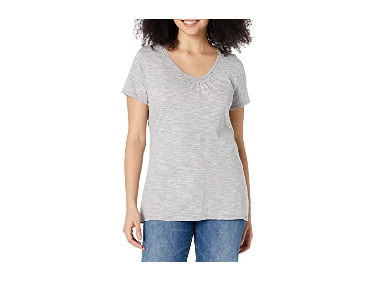 Hanes Womens Slub Cotton V-Neck Tee