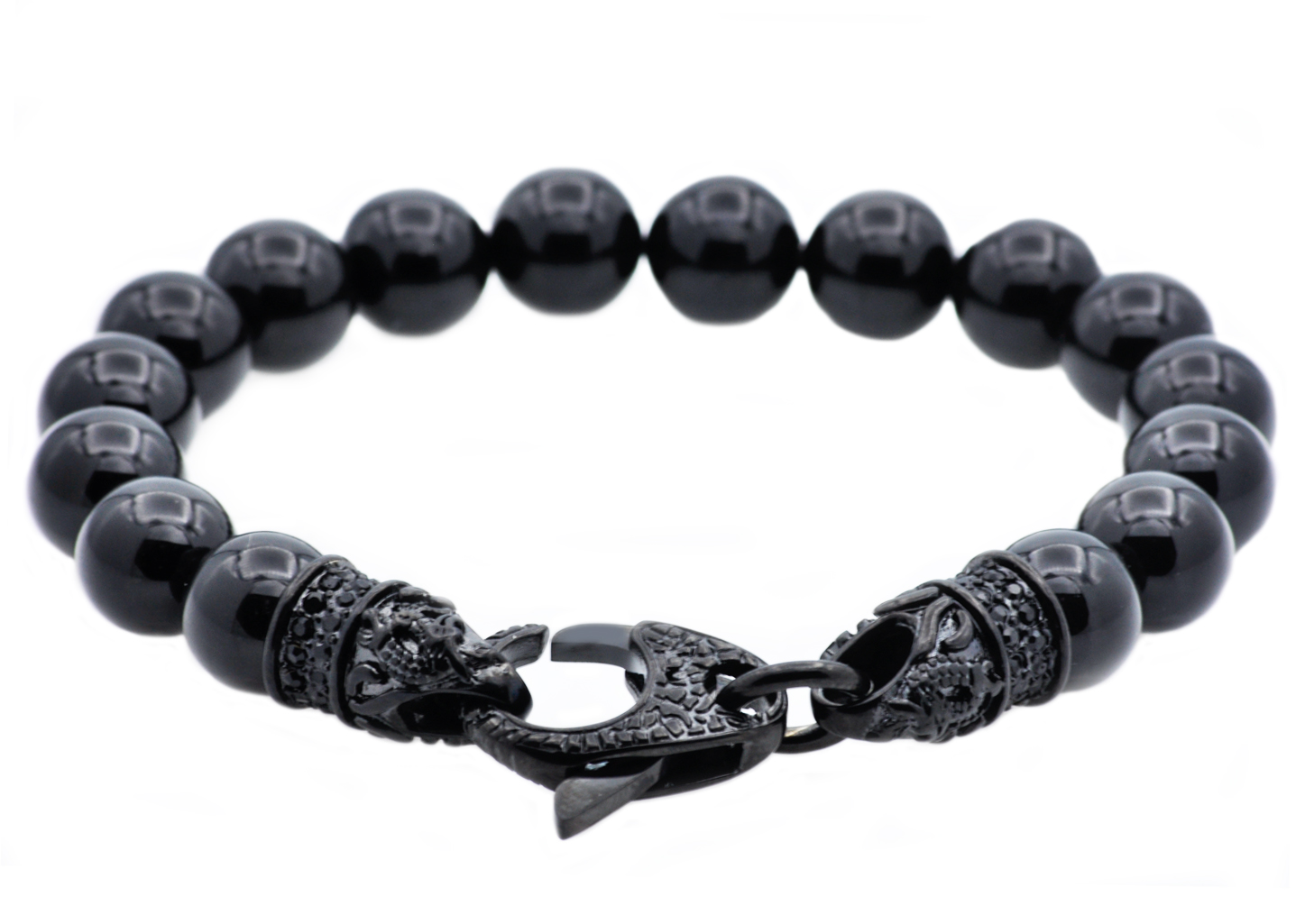 Genuine 10mm Stainless Steel Bead Bracelet - Gallery 14