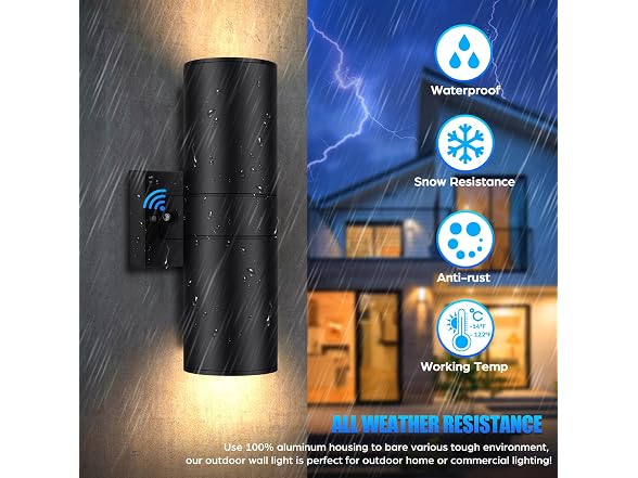 TOBUSA Modern Dusk to Dawn Outdoor Wall Lights