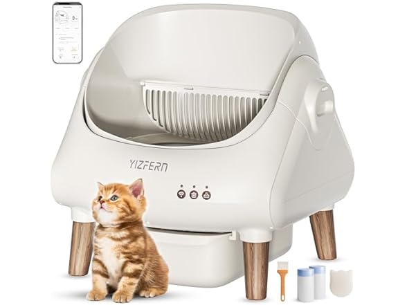 YIZFERN Self Cleaning Litter Box for Multiple Cats Automatic(Open Box)