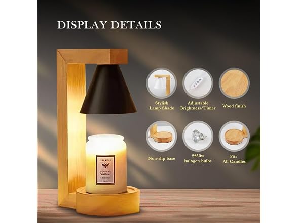 Luana Rose Candle Warmer Lamp - Black