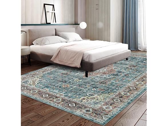 IMINROME 8x10 Vintage Area Rug, Green