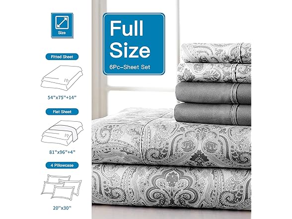 Spirit Linen Microfiber Paisley Sheet