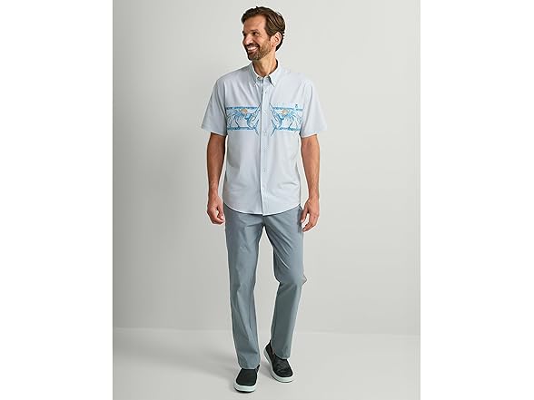 HUK Mens Short Sleeve Button Down