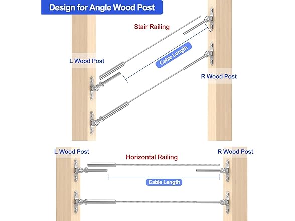 Cable Railing Kit 1/8" Swage Toggle Turnbuckle Hardware
