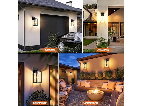 Outdoor Wall Lights 2-Pack -Choose Color