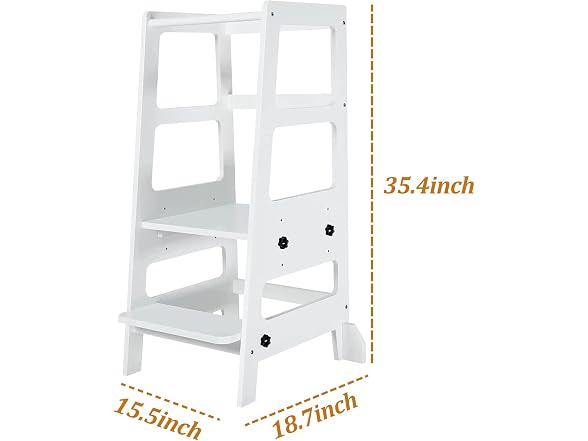 Adjustable-Height Toddler Tower Stool