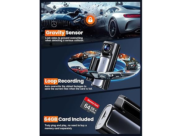 Affver 4K Dash Cam | 3.59" Screen | 64GB DS