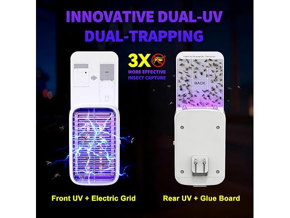 2-Pack Fruit Fly Traps UV+Glue 10 Boards