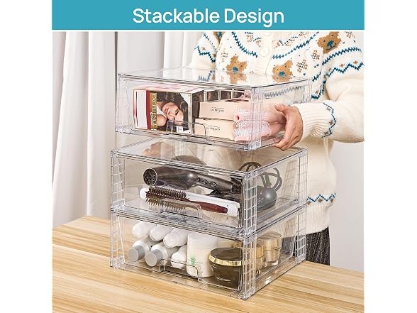 Vtopmart 2 Pack Large Stackable Storage Drawers