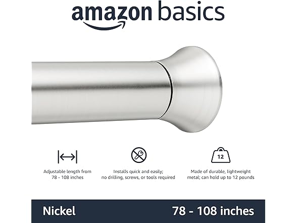 Tension Rod 78-108in Nickel Classic