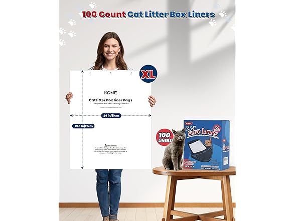 Cat Litter Box Liner Bags- 100 Pack