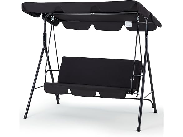 Esright Patio Swings Outdoor, 3-Seat Outdoor Porch Swing Chair