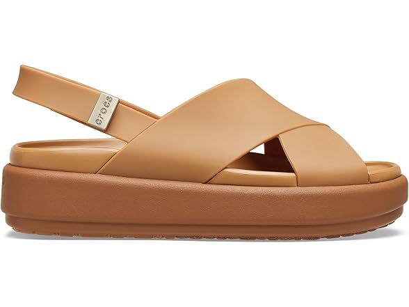 Crocs Brooklyn Luxe Womens Cross Strap Tan