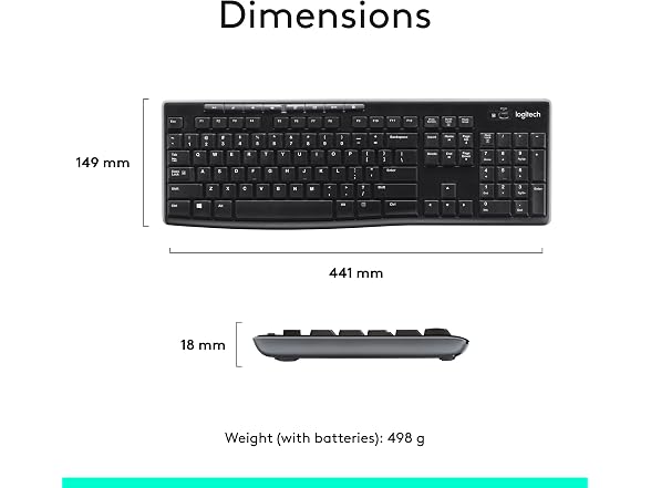 Logitech MK270 Wireless Keyboard and Mouse Combo for Windows - Gallery 9