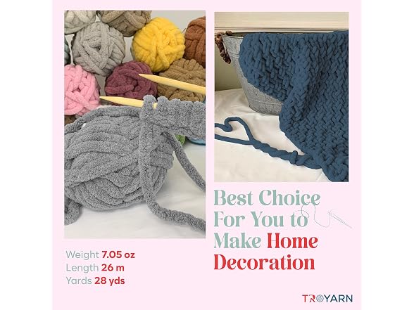 Chunky Chenille Yarn by Troyarn Dark Blue