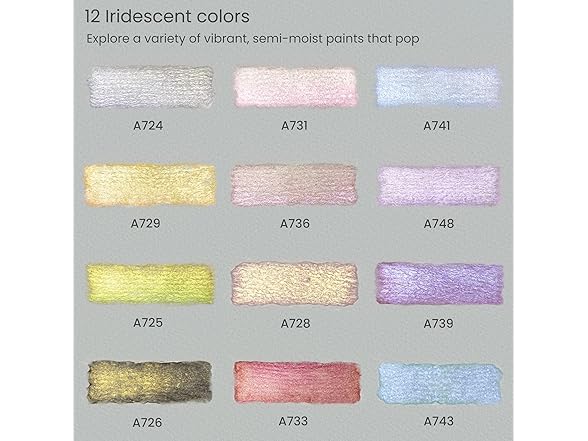 ARTEZA Metallic Watercolor Paint Set