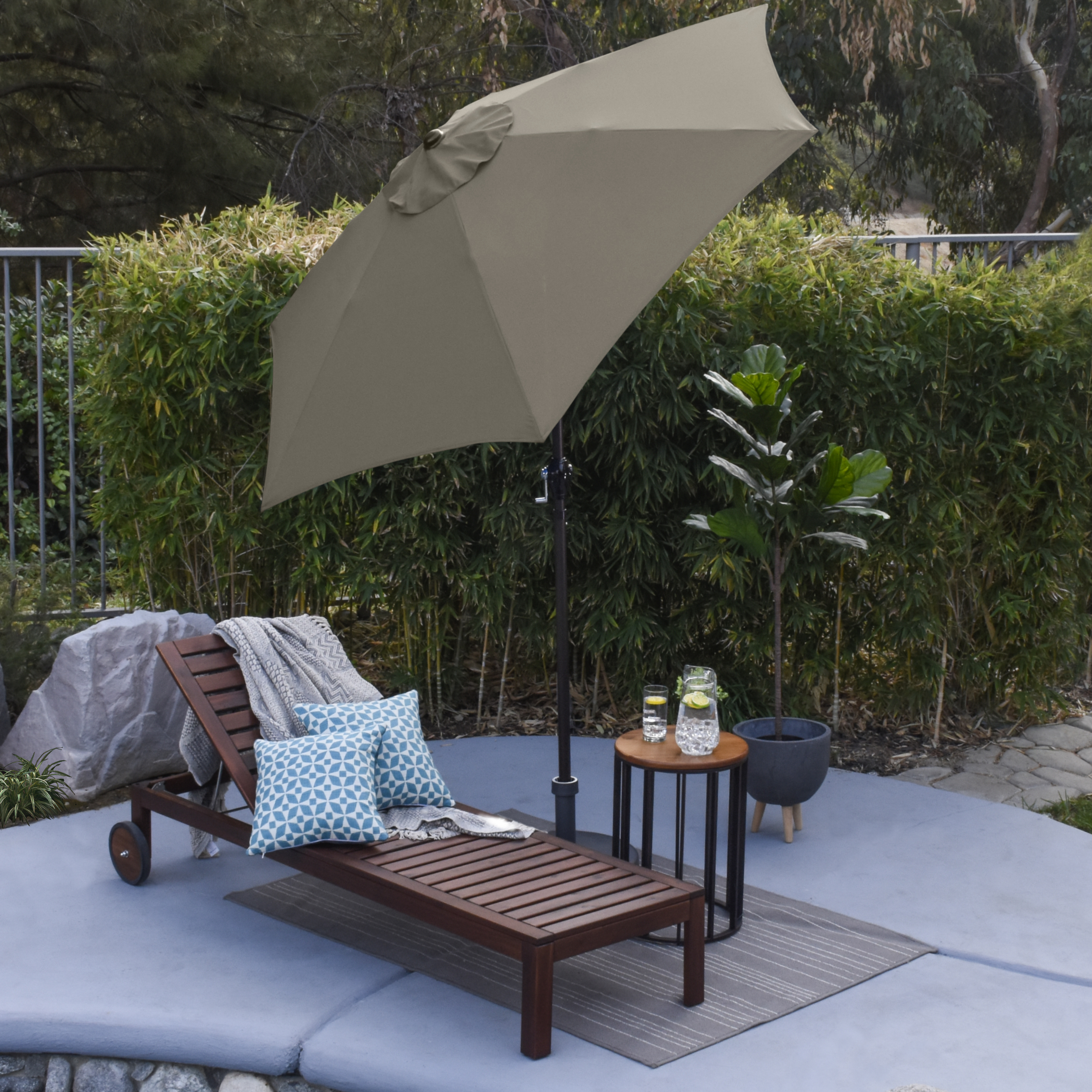 Astella 7.5'Rd Tiliting Aluminum Patio Umbrella, Crank Open - Gallery 45