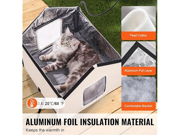 VEVOR Elevated Heated Cat House