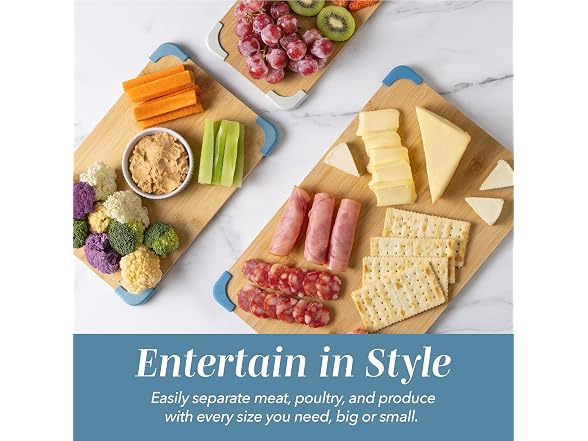 COOK WITH COLOR Non-Slip Cutting Board Set Light Blue