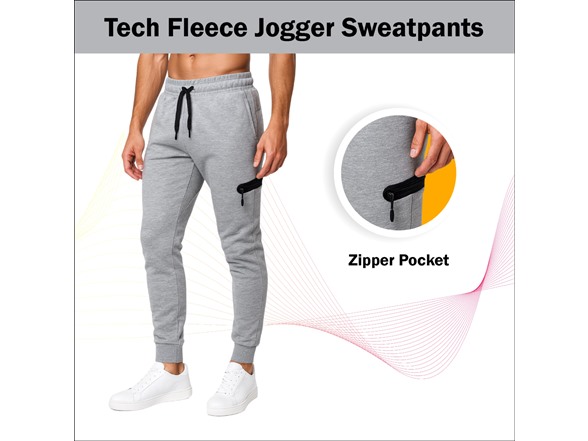 (1 or 2Pk) Mens Tech Fleece Jogger Pants