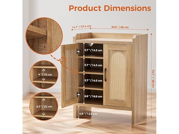 Mericonia Rattan Shoe Cabinet Storage
