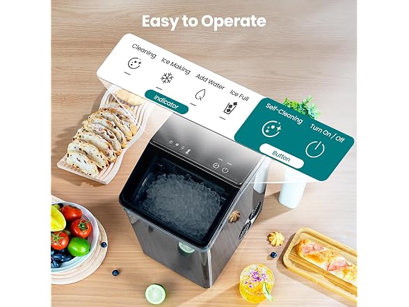 Gevi KNOVA Nugget Ice Maker, 40lbs/24H