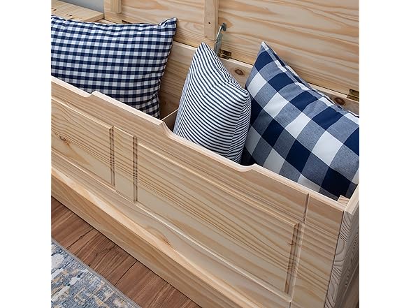 Linon Harris Unfinished Wood Backless Nook