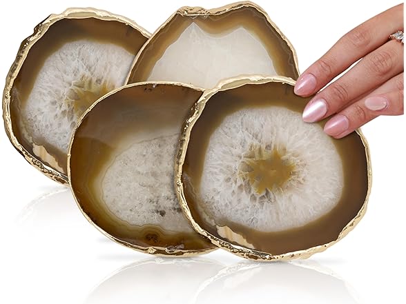 Livant Agate Coasters - Set of 4 Geode Stone